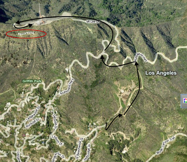hollywood sign trail map
